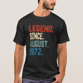 Retro 50 Jahre alte Legende seit August 1972 50th  T-Shirt