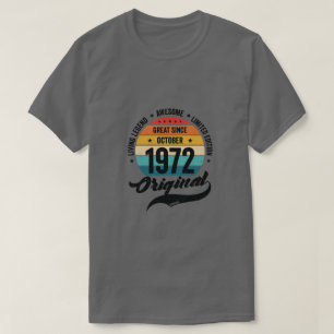 Retro 50 Jahre Oktober 1972 Geburtstag Vintager Ta T-Shirt