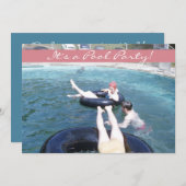 Retro 50 Schwimmbad Party Vintag Badeanzug Einladung (Vorne/Hinten)