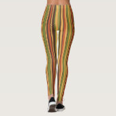 Retro 50er 60er 70er Stripes Orange Avocado Brown Leggings (Rückseite)