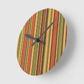 Retro 50er 60er 70er Stripes Orange Avocado Brown Runde Wanduhr (Winkel)