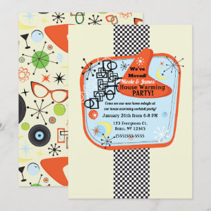 Retro 50er 60er Vintage Einweihungsparty Einladung