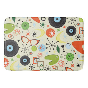 Retro 50er 60er Vintage Mode Muster Badematte