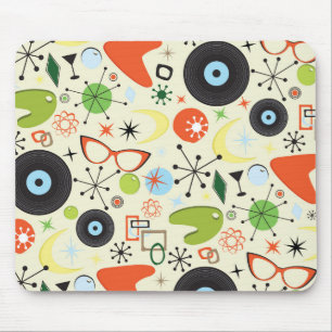 Retro 50er 60er Vintage Mode Muster Mousepad
