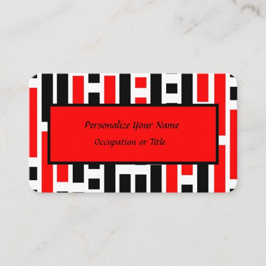 Retro 50er Art Deco Red Black Einzigartige Visiten Visitenkarte (Vorderseite)