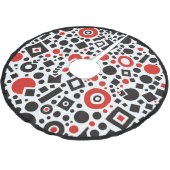 Retro 50er Art Deco Red Schwarz-weiß Polyester Weihnachtsbaumdecke (Schrägansicht)