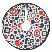 Retro 50er Art Deco Red Schwarz-weiß Polyester Weihnachtsbaumdecke (Vorderseite)