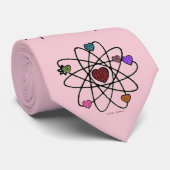 Retro 50er Atomic Valentine Hearts on Pink Krawatte (Gerollt)