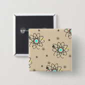 Retro 50er Atommarke Sandbekleidung & Geschenke Button (Vorne & Hinten)