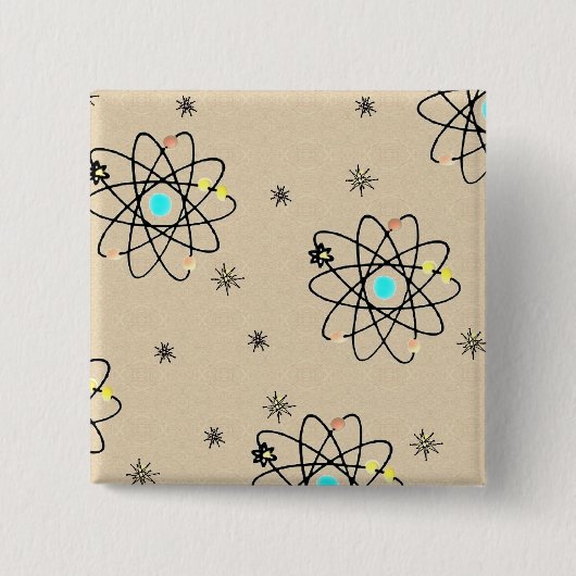 Retro 50er Atommarke Sandbekleidung & Geschenke Button (Vorderseite)