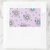 Retro 50er AtomPrint Lavendel Bekleidung & Geschen Rechteckiger Aufkleber (Tasche)