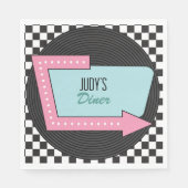 Retro 50er Birthday Party Serviette (Vorderseite)