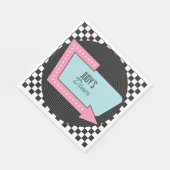 Retro 50er Birthday Party Serviette (Ecke)