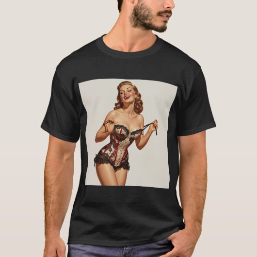 Retro 50er Button-Up Beauty T-Shirt (Vorderseite)