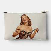 Retro 50er Button-Up Beauty Zubehörtasche (Rückseite)