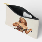 Retro 50er Button-Up Beauty Zubehörtasche (Offen)