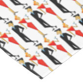 Retro 50er Cocktail Party Couch Rectangle Tischdecke (Schrägansicht)