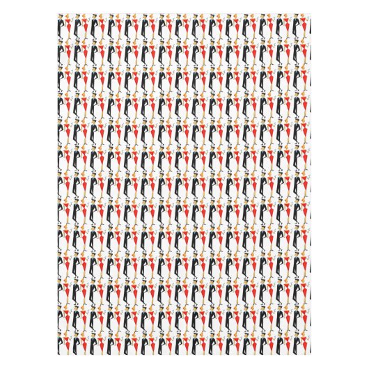 Retro 50er Cocktail Party Couch Rectangle Tischdecke (Vorderseite)