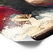 Retro 50er Cranberry Snowflake Weihnachten Martini Fotodruck (Ecke)