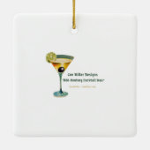 Retro 50er Cranberry Snowflake Weihnachten Martini Keramikornament (Rückseite)