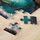 Retro 50er Cranberry Snowflake Weihnachten Martini Puzzle (Seite)