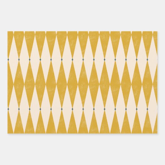 Retro 50er Diamond Geometric Muster Geschenkpapier Set (Vorderseite)
