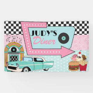 Retro 50er Geburtstagsparty-Banner Banner