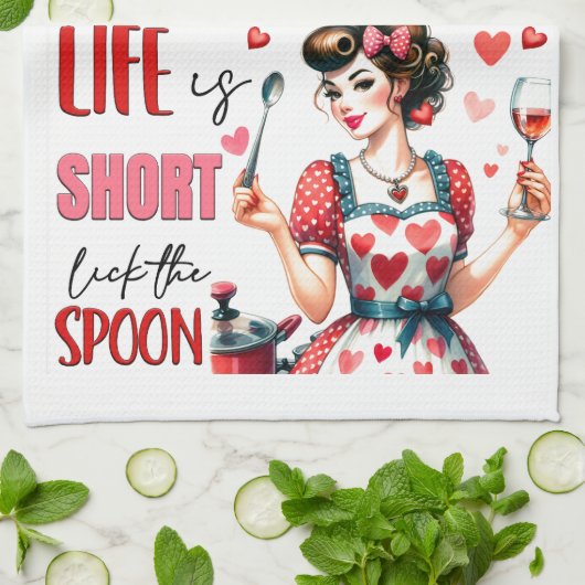 Retro 50er Glam Hausfrau Funny Sarcastic Spaß Geschirrtuch (Gefaltet)