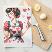 Retro 50er Glam Hausfrau Funny Sarcastic Spaß Geschirrtuch (Viertel Falte)