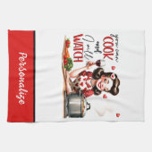 Retro 50er Glam Hausfrau Funny Sarcastic Spaß Geschirrtuch (Horizontal)