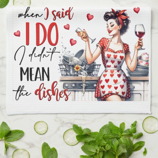 Retro 50er Glam Hausfrau Funny Sarcastic Spaß Geschirrtuch (Gefaltet)
