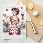 Retro 50er Glam Hausfrau Funny Sarcastic Spaß Geschirrtuch (Viertel Falte)