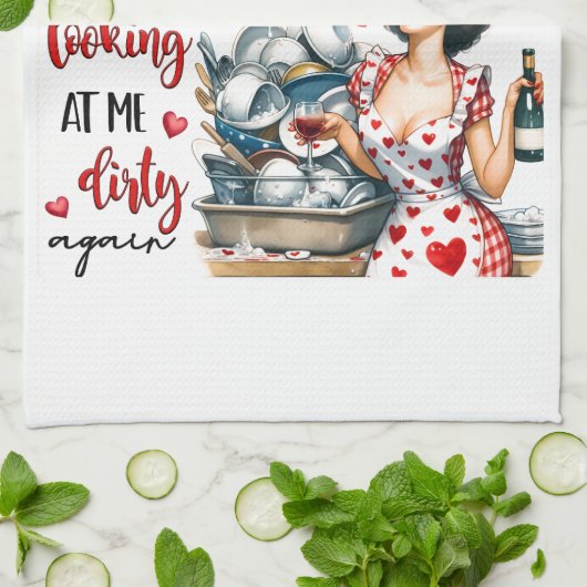 Retro 50er Glam Hausfrau Funny Sarcastic Spaß Geschirrtuch (Gefaltet)