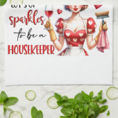 Retro 50er Glam Hausfrau Funny Sarcastic Spaß Geschirrtuch (Gefaltet)