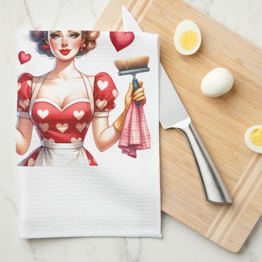 Retro 50er Glam Hausfrau Funny Sarcastic Spaß Geschirrtuch (Viertel Falte)