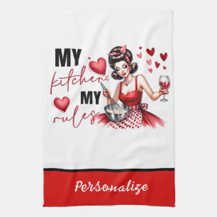 Retro 50er Glam Hausfrau Funny Sarcastic Spaß Geschirrtuch