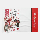 Retro 50er Glam Hausfrau Funny Sarcastic Spaß Geschirrtuch (Horizontal)