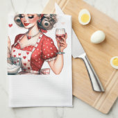 Retro 50er Glam Hausfrau Funny Sarcastic Spaß Geschirrtuch (Viertel Falte)