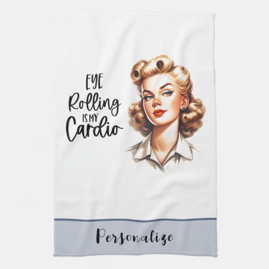 Retro 50er Glam Hausfrau Funny Sarcastic Spaß Geschirrtuch (Vertikal)