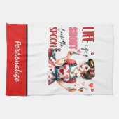 Retro 50er Glam Hausfrau Funny Sarcastic Spaß Geschirrtuch (Horizontal)