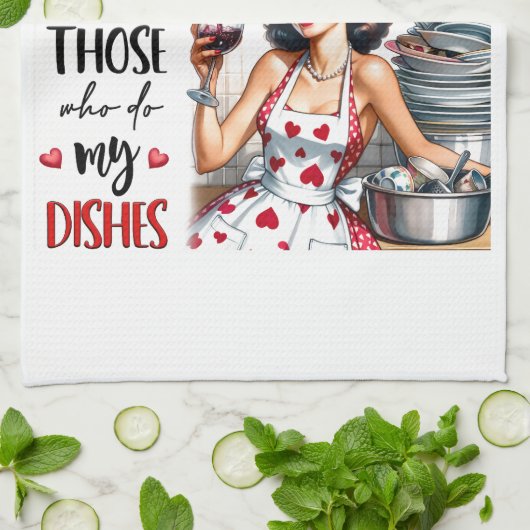 Retro 50er Glam Hausfrau Funny Sarcastic Spaß Geschirrtuch (Gefaltet)