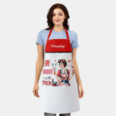 Retro 50er Glam Hausfrau Funny Sarcastic Spaß Schürze (Getragen)