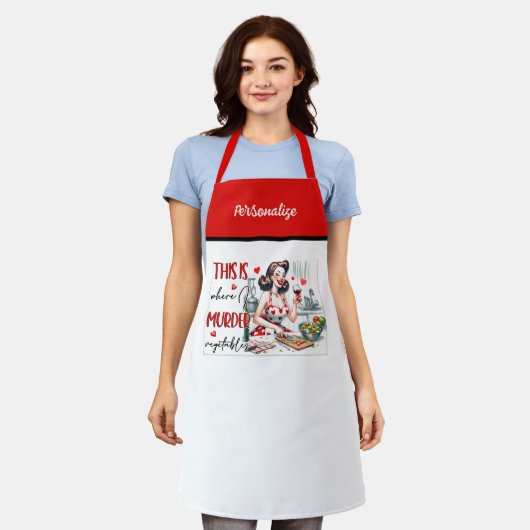 Retro 50er Glam Hausfrau Funny Sarcastic Spaß Schürze (Getragen)