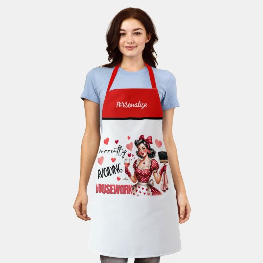 Retro 50er Glam Hausfrau Funny Sarcastic Spaß Schürze (Getragen)