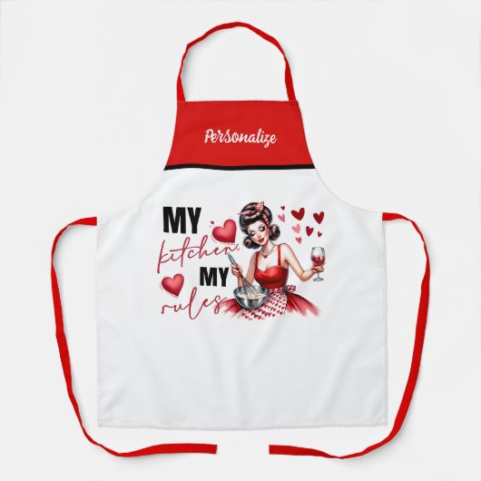 Retro 50er Glam Hausfrau Funny Sarcastic Spaß Schürze (Vorderseite)