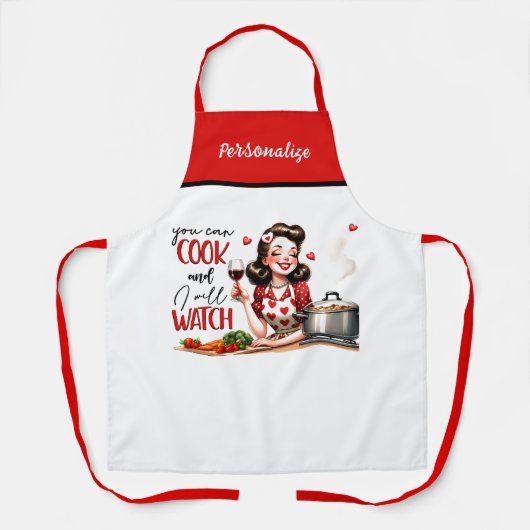 Retro 50er Glam Hausfrau Funny Sarcastic Spaß Schürze (Vorderseite)