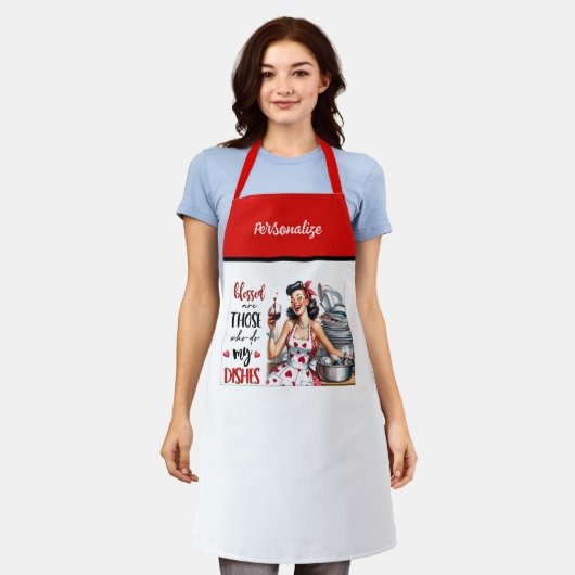 Retro 50er Glam Hausfrau Funny Sarcastic Spaß Schürze (Getragen)