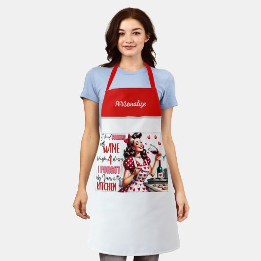 Retro 50er Glam Hausfrau Funny Sarcastic Spaß Schürze (Getragen)