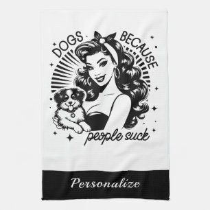 Retro 50er Hausfrau Lustiger Sarkastischer Humor Geschirrtuch
