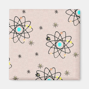 Retro 50er Jahre Atom Druck Rosa Bekleidung & Gesc Magnet